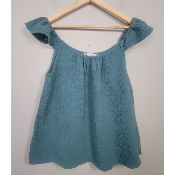 NWT Carve Designs Cap Sleeve Top XL Gauze Organic Cotton Lightweight Hydro Blue - Picture 1 of 10